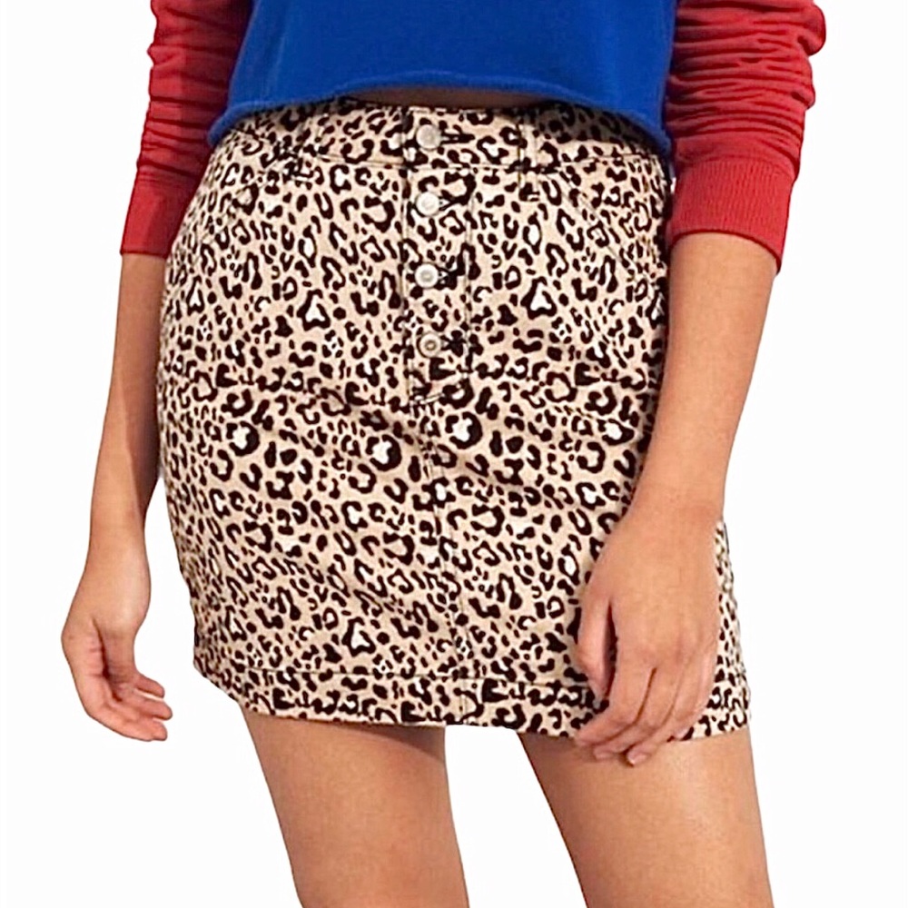 Hollister Cheetah Print High Rise Skirt